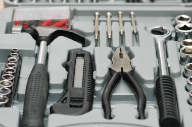 Toolkit with various carpenter tools