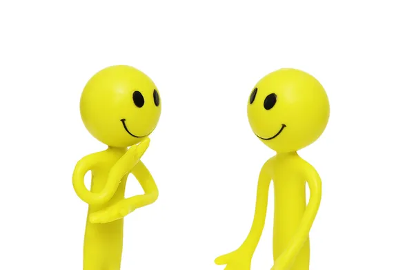 Two smilies engaged in the discussion — Stock Photo, Image