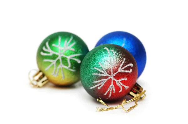 Três bolas de Natal isoladas — Fotografia de Stock