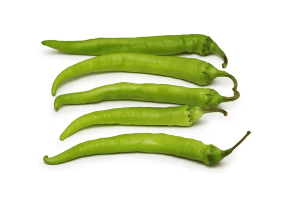Green peppers isolated on the white — Stock Photo, Image