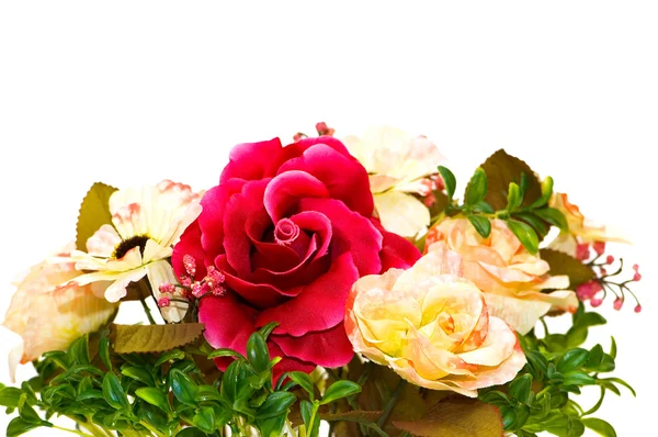 Bukiet kwiatów różnych na białym tle — Zdjęcie stockowe