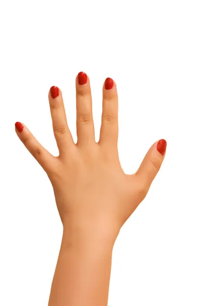 Γυναικείο χέρι απομονωμένη στο λευκό — Φωτογραφία Αρχείου