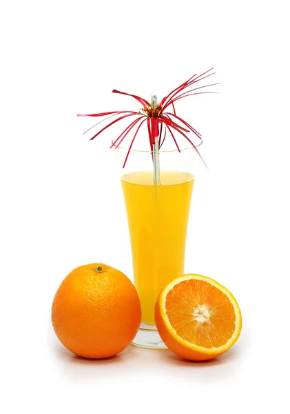 Oranges and juice isolated — Stock Photo, Image