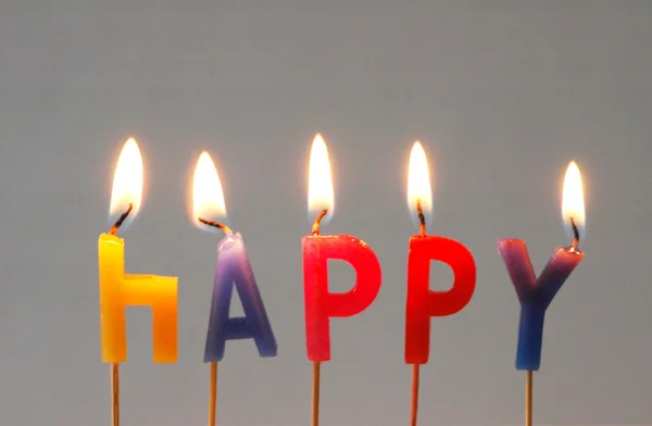 Svíčky - "šťastná" — Stock fotografie