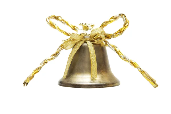 Golden bell isolated on the white — Stock Photo, Image
