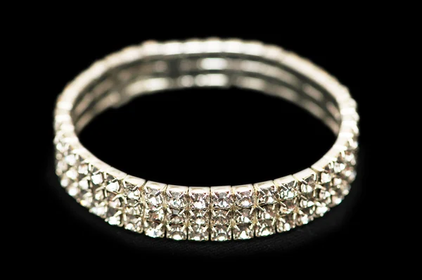 Bracciale con diamanti isolati — Foto Stock