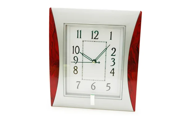Square clock isolated on the white — Stock Photo, Image
