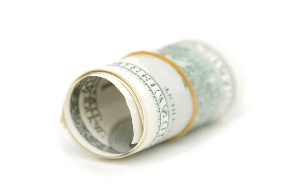 Roll of american dollars isolated — Stock Photo, Image