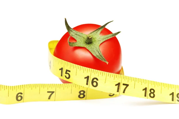Pomidor i taśma pomiarowa — Zdjęcie stockowe