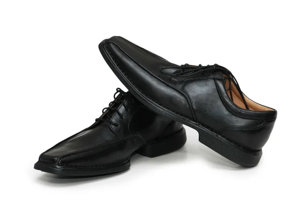 고립 된 블랙 남성 신발 — 스톡 사진