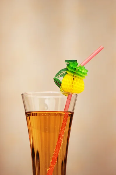 Cocktail with the straw — Stock Photo, Image
