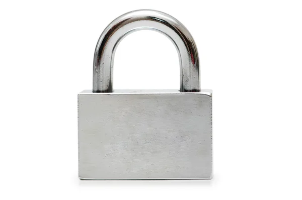 Silver padlock isolated on the white — Stock Photo, Image