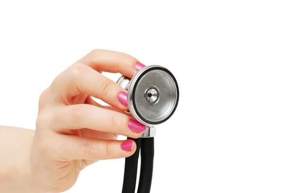 Hand innehav stetoskop isolerade — Stockfoto