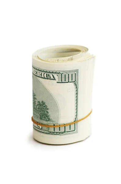 Roll of american dollars isolated — Stock Photo, Image