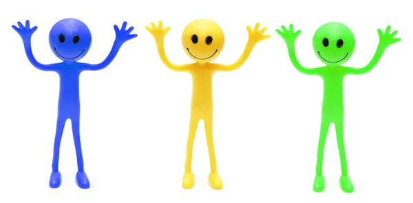 Smileys in drei verschiedenen Farben — Stockfoto