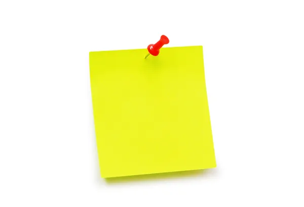 Adesivo amarelo nota isolada — Fotografia de Stock