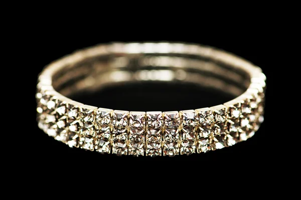 Bracciale con diamanti isolati — Foto Stock