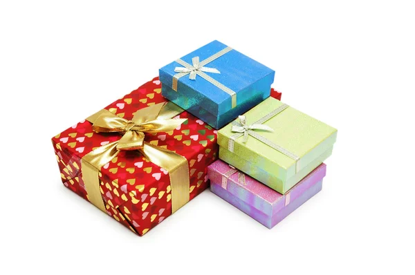 Varias cajas de regalo aisladas — Foto de Stock
