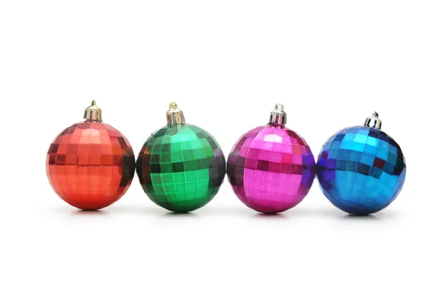 Four christmas balls isolated — Stok fotoğraf