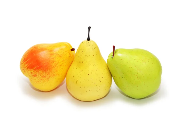 Tre pere isolate sul bianco — Foto Stock