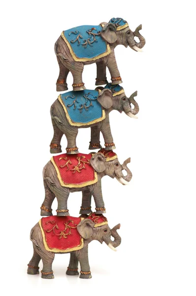Elephants on top of each other isolated — Stock Photo, Image