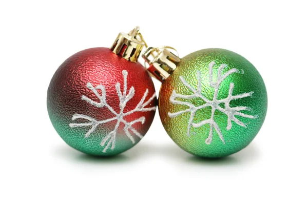Duas bolas de Natal isoladas — Fotografia de Stock