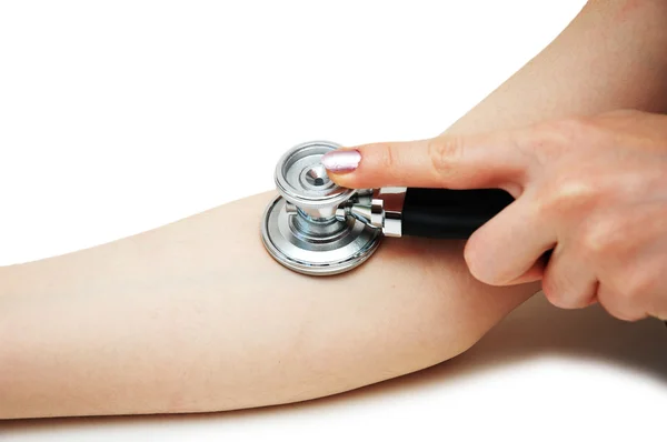 Concepto médico - comprobación del pulso — Foto de Stock