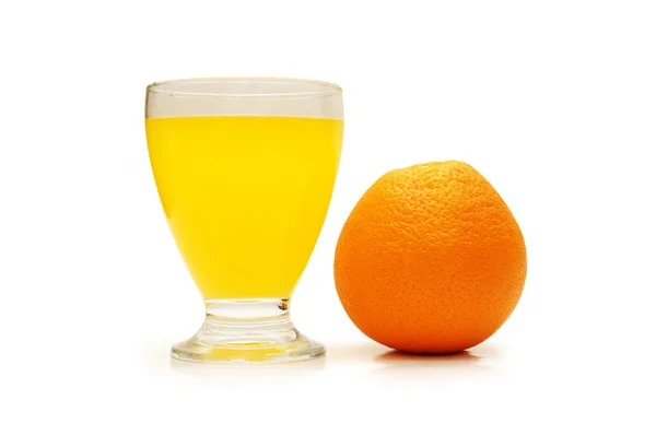 Fresh orange and juice isolated — Stock Photo, Image