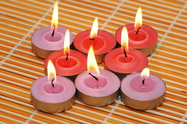 Una serie di candele per l'aromaterapia — Foto Stock