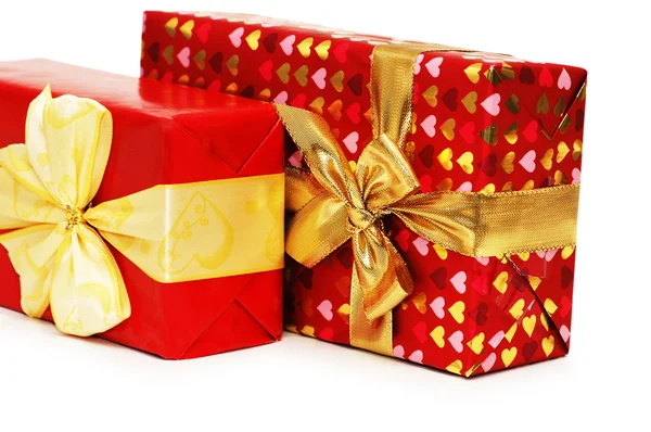 Two gift boxes isolated on the white — Stockfoto
