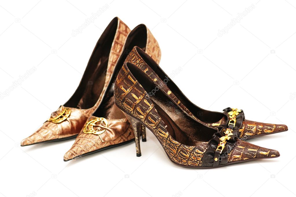 Two pairs of female shoes isolated