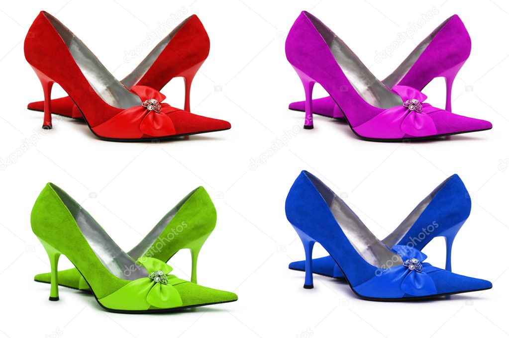 Woman shoes of four different colors