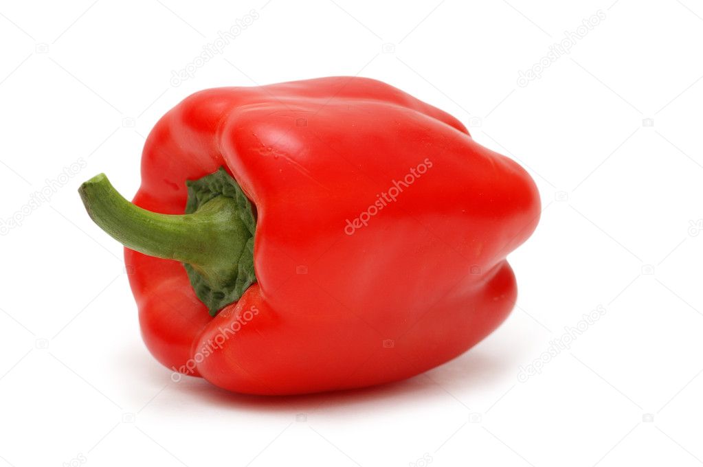 Big red bell pepper isolated