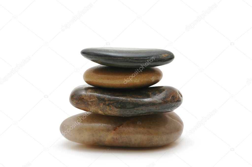 Stack of stones isolated