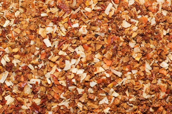 Close-up de pimenta vermelha e outras especiarias — Fotografia de Stock