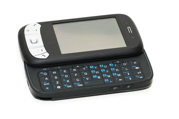 Black smartphone isolated on the white — Stock Photo, Image