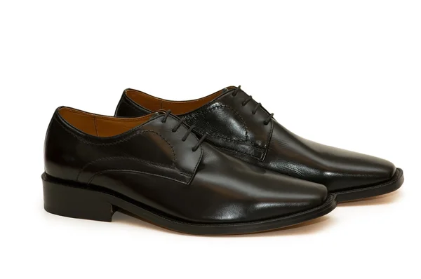 Schwarze männliche Schuhe isoliert — Stockfoto