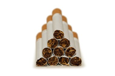 Cigarettes arranged isolated clipart