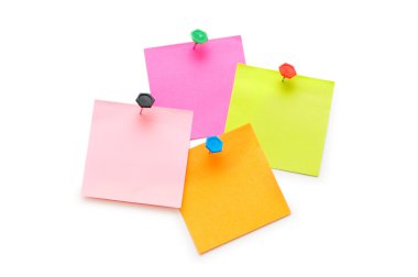 post-it Notlar üzerinde beyaz izole