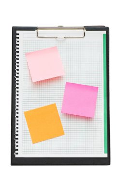 Open binder with post-it notes clipart