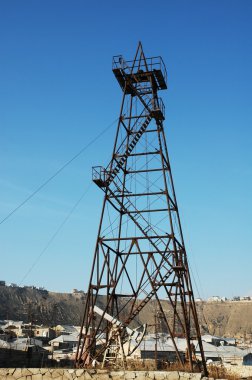 Old oil derrick in Baku, Azerbaijan