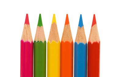 Coloured pencils isolated on the white clipart