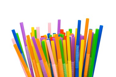 Lots of drinking straws isolated clipart