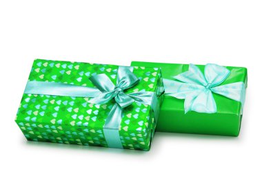 Two gifts boxes isolated clipart