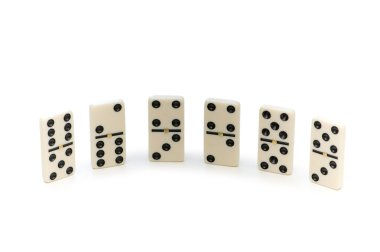 Various domino pieces isolated clipart