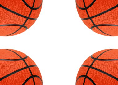 Orange basketballs isolated clipart