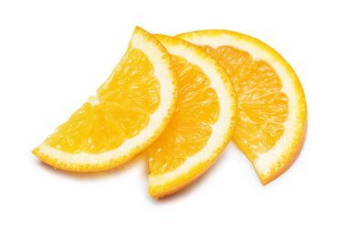 Three orange slices isolated clipart