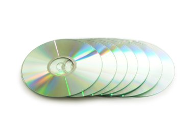 Many CD's isolated on the white clipart