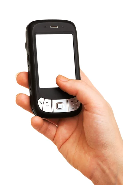 Мобільний телефон з порожнім екраном — стокове фото