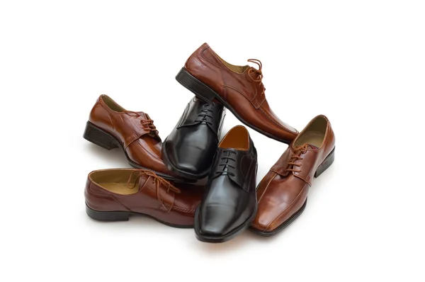 Selectie van mannetjes schoenen geïsoleerd — Stockfoto